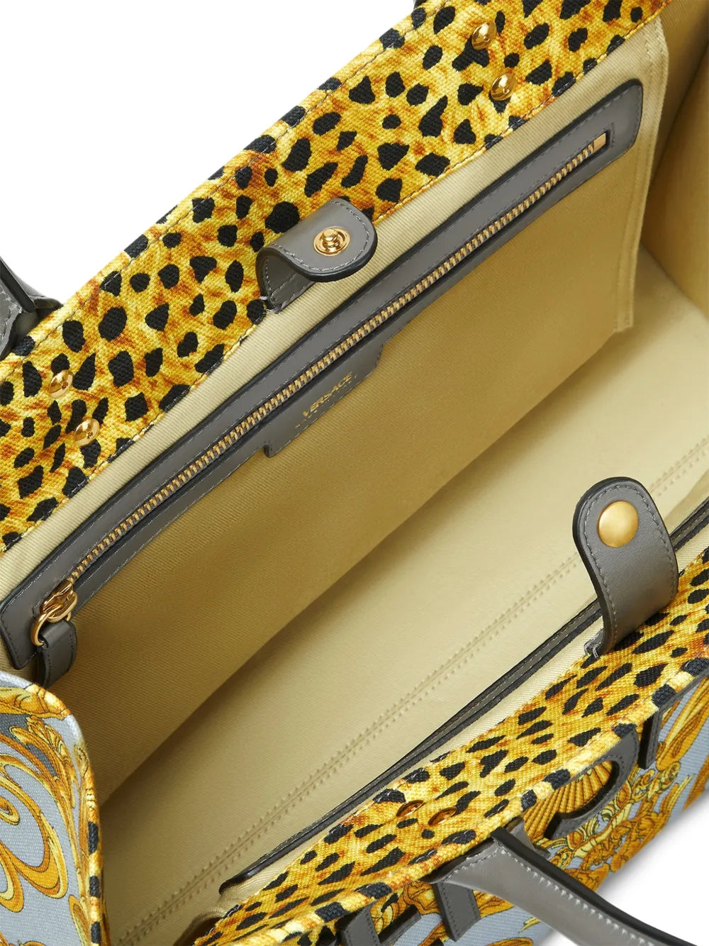 Versace Cheetah Foulard La Medusa Large Tote Bag