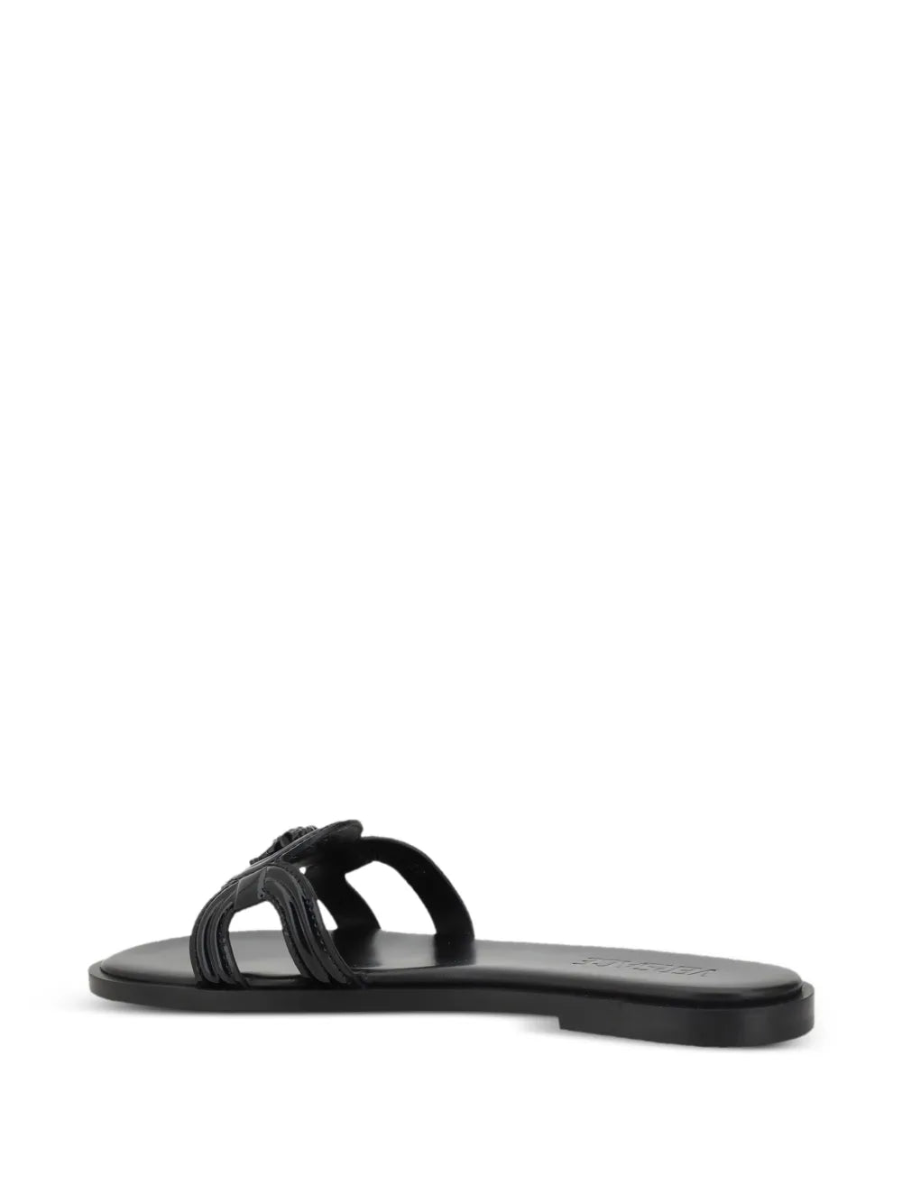 Black Medusa '95 sandal with a logo on a white background.