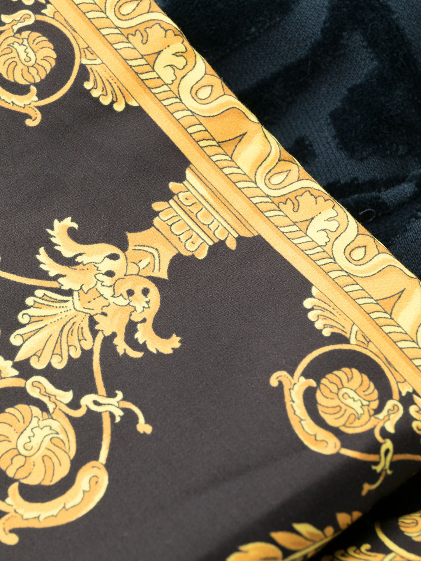 Versace Navy I ♡ Baroque Trim Bathrobe