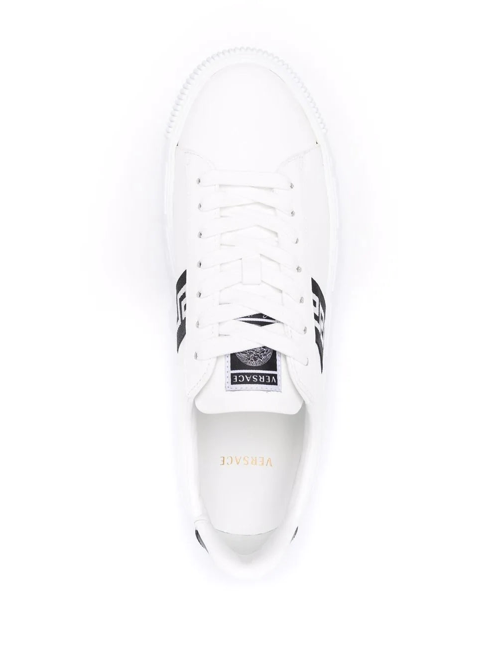 Versace White & Black Greca Lace-up Sneakers