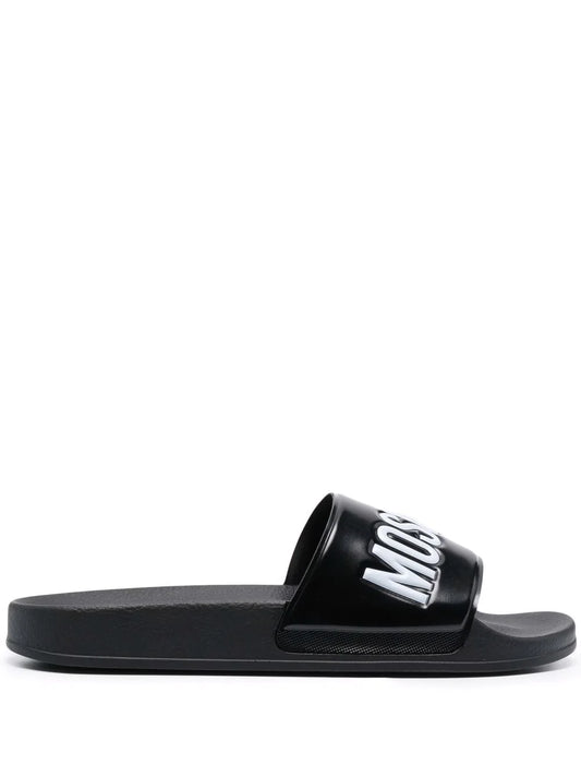 Moschino Black Logo Slides