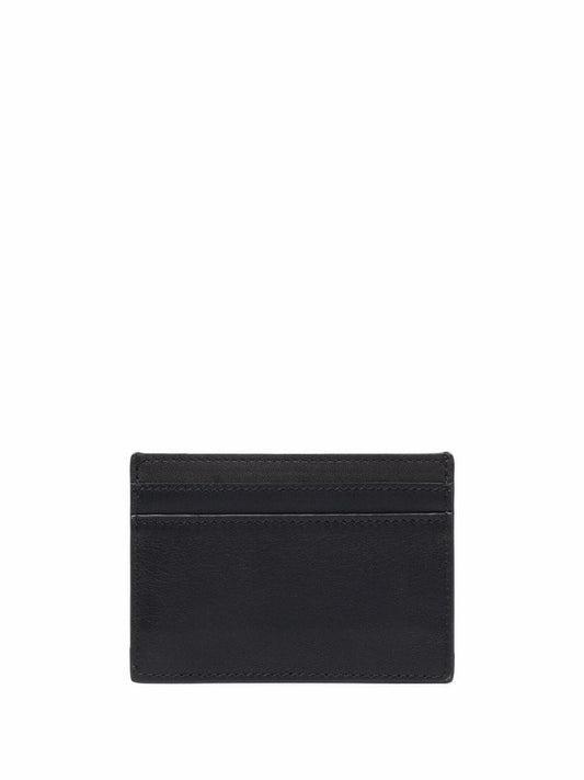 Moschino Black Logo Plaque Card Holder