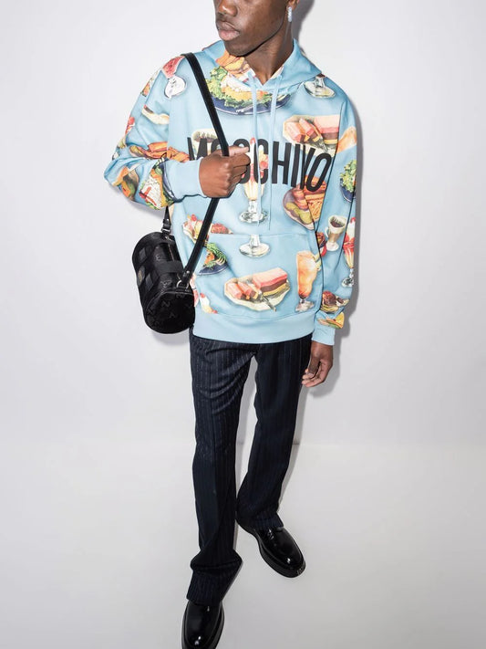 Moschino Sky Blue Diner Hoodie