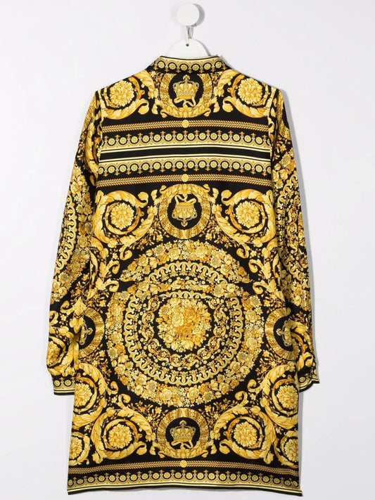 Versace Kids Baroque Silk Dress