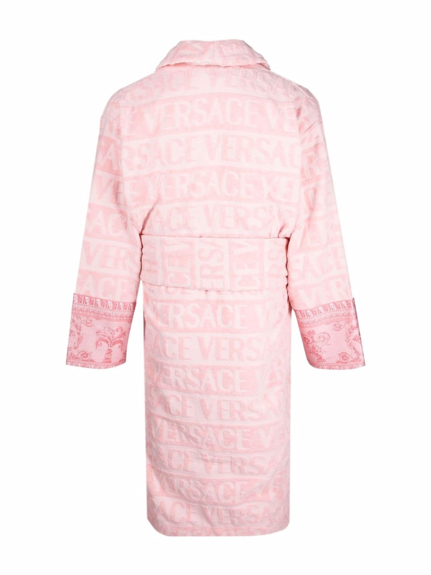 Versace Pink I Love Baroque Trim Bathrobe