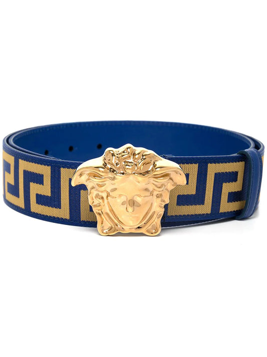 Versace Blue Greca Key Belt