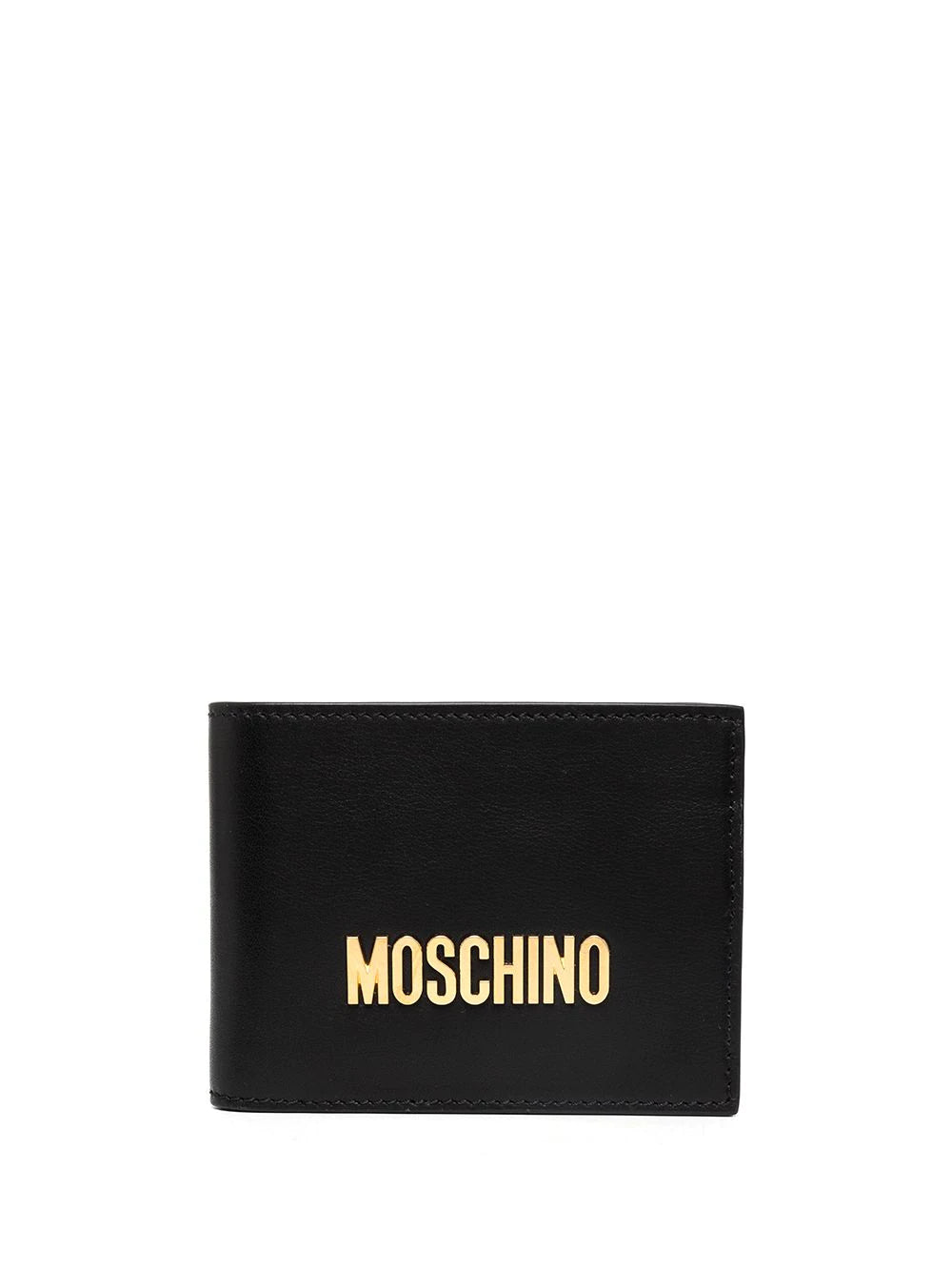 Moschino Logo Plaque Leather Wallet
