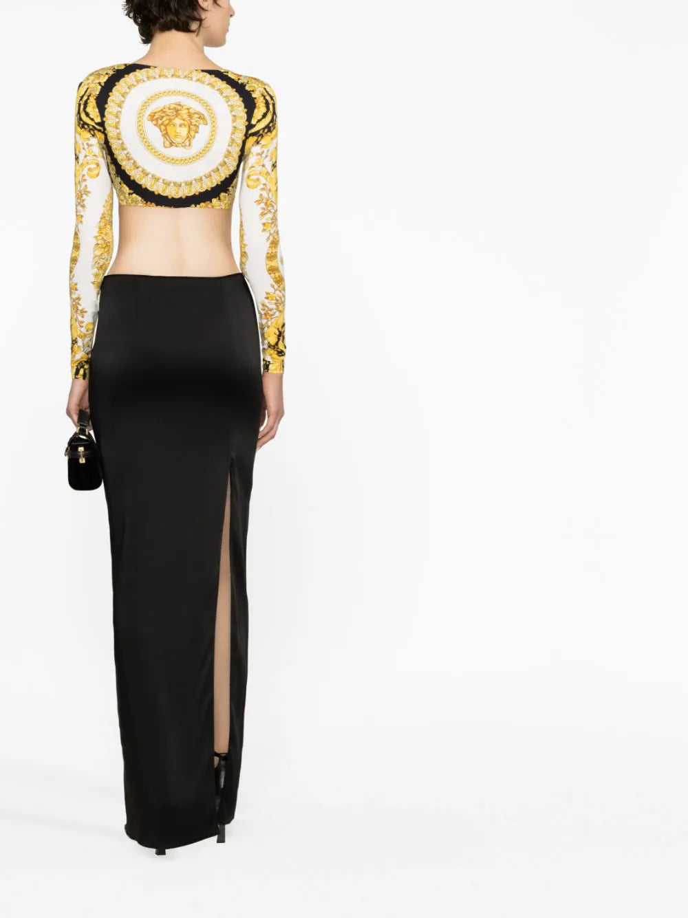 Versace Barocco LS Crop Top