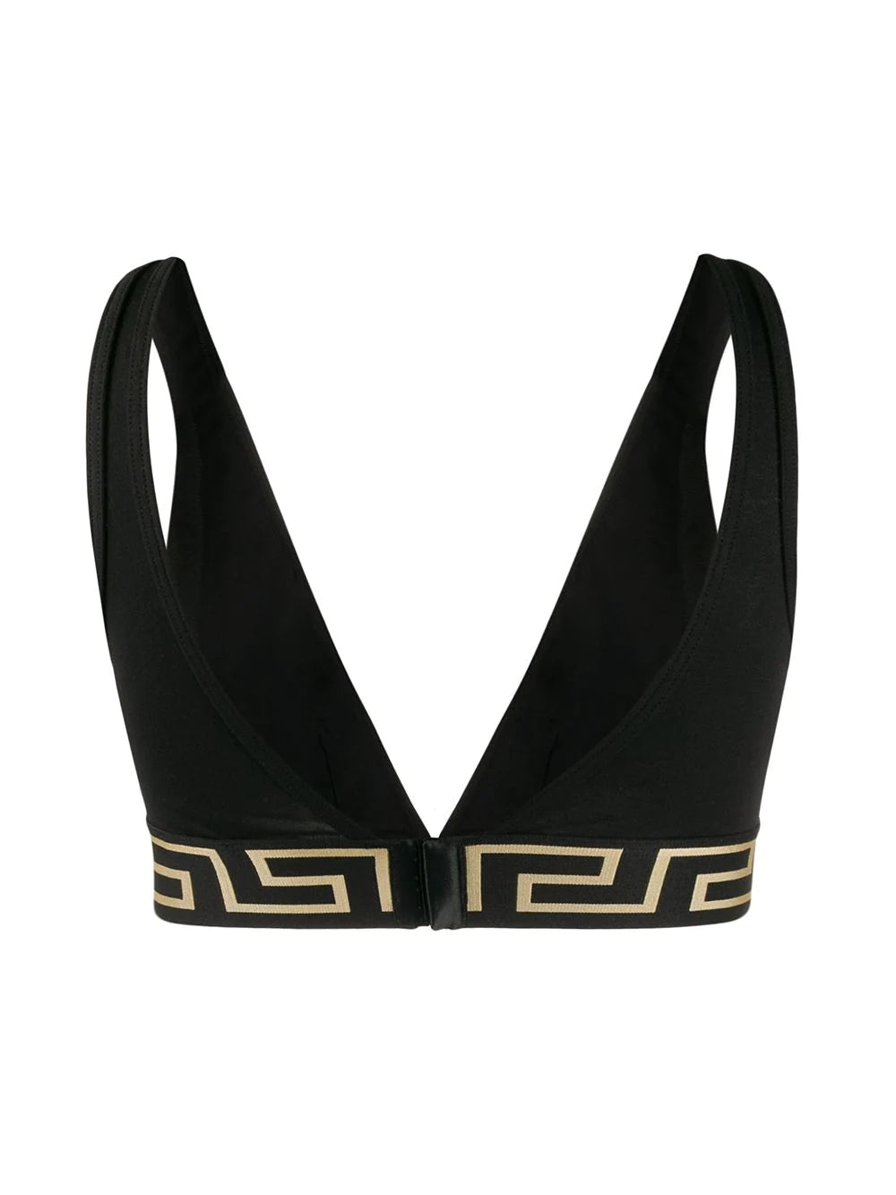 Versace Black Greek Key Triangle Bra
