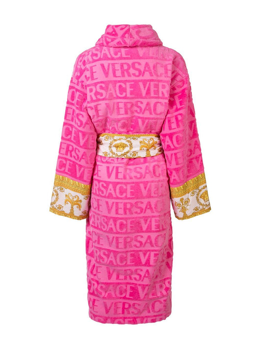 Versace Fuchsia I ♡ Baroque Trim Bathrobe