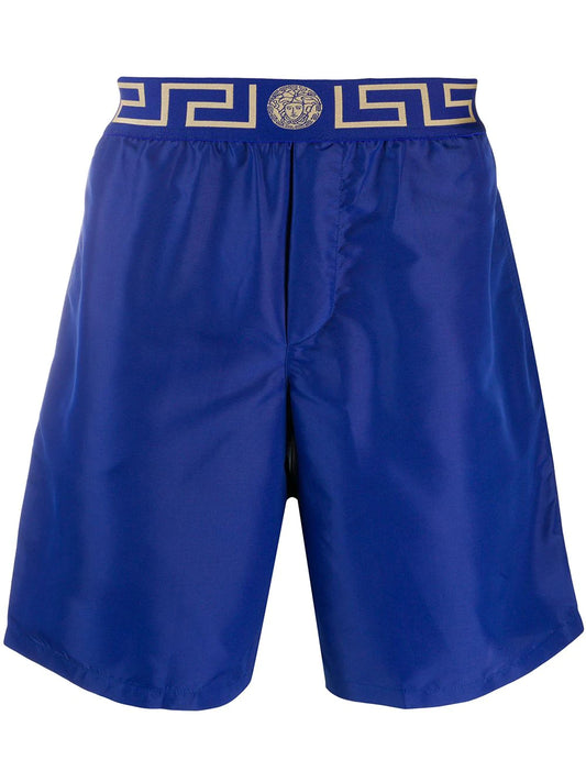 Versace Blue Greca Border Swim Shorts