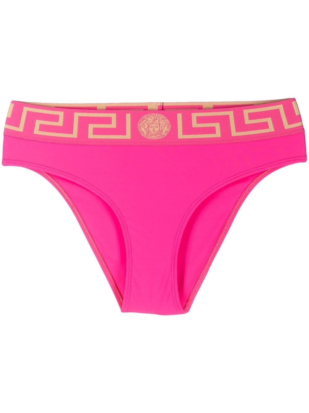 Versace Fuchsia Greek Key Swim Bikini Bottom