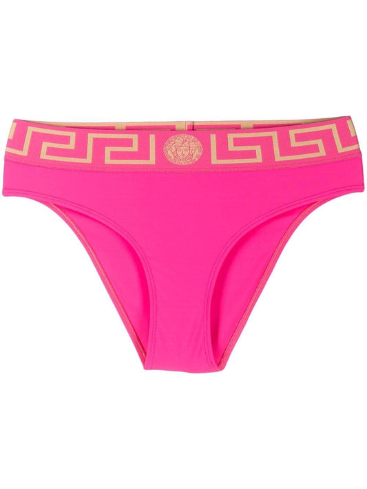 Versace Fuchsia Greek Key Swim Bikini Bottom
