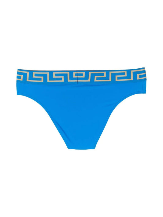 Versace Blue Greek Key Swim Bikini Bottom