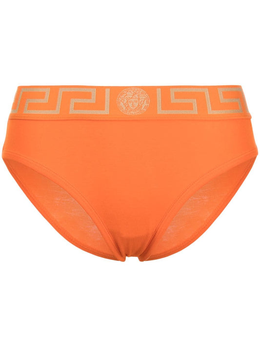 Versace Orange Greek Key Brief