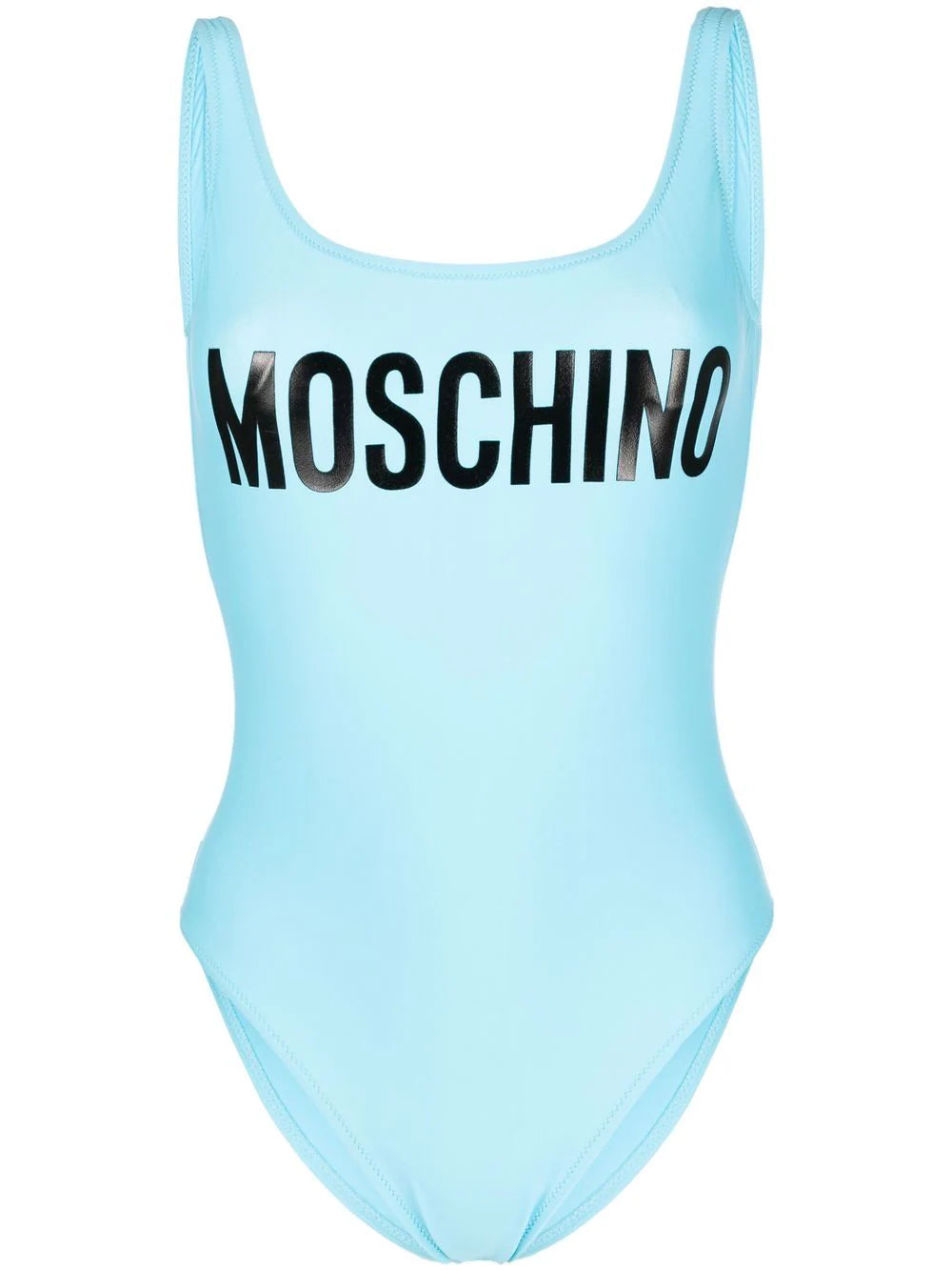 Moschino Logo Light Blue Swimsuit David Lawrence