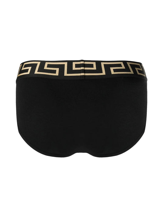 Versace Black Greek Key Brief