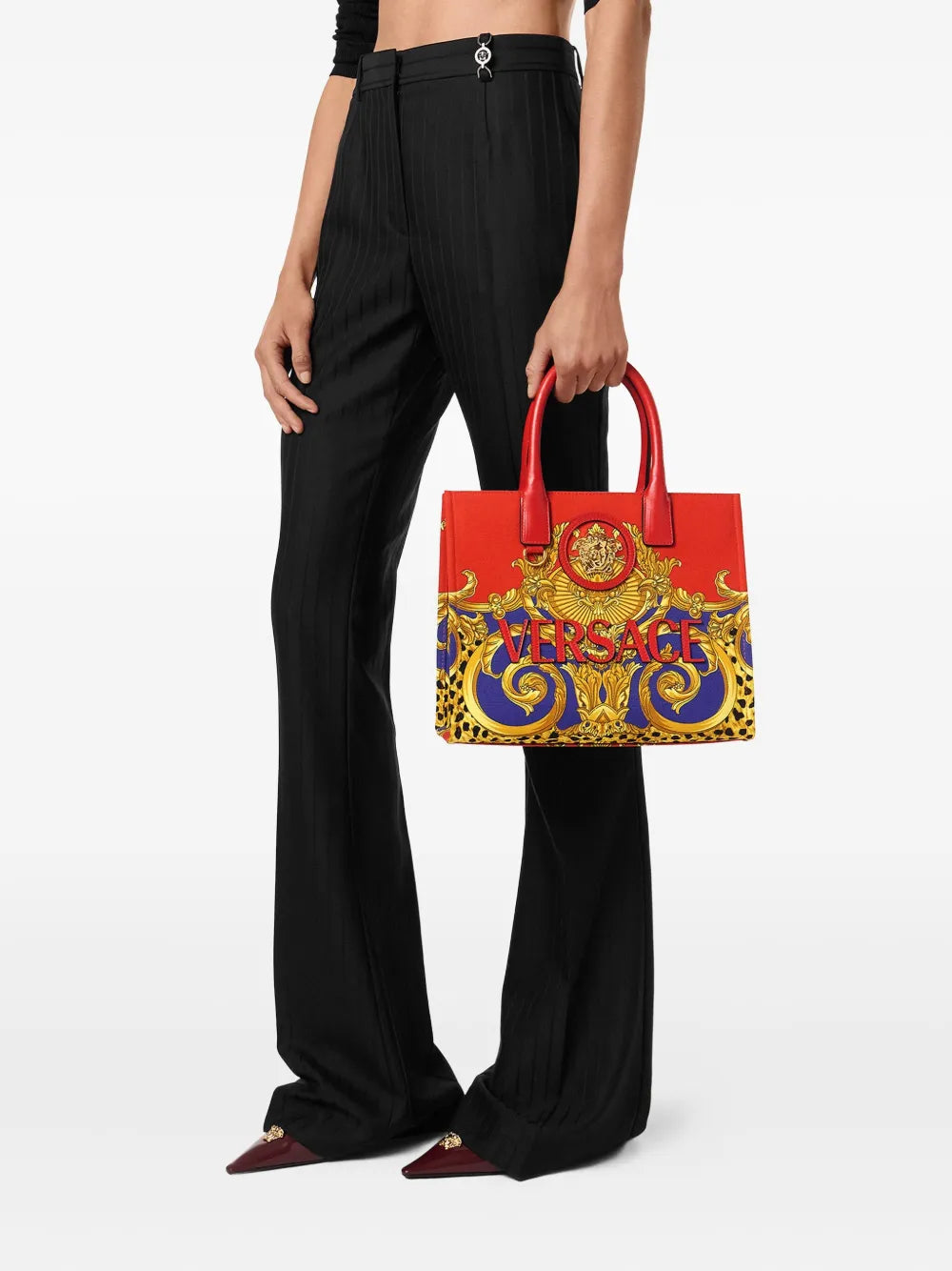 Versace Cheetah Rock & Royalty La Medusa Small Tote Bag