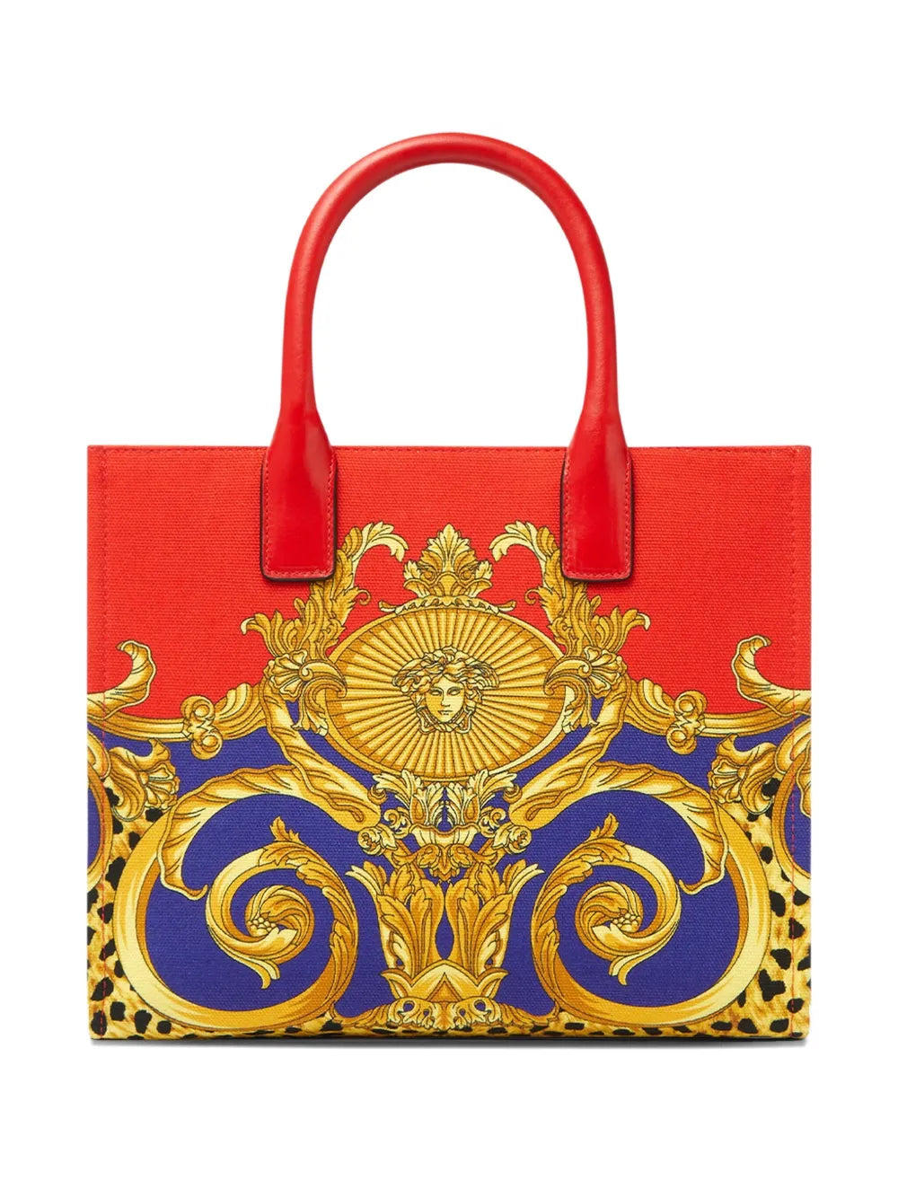 Versace Cheetah Rock & Royalty La Medusa Small Tote Bag