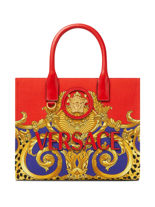 Versace Cheetah Rock & Royalty La Medusa Small Tote Bag