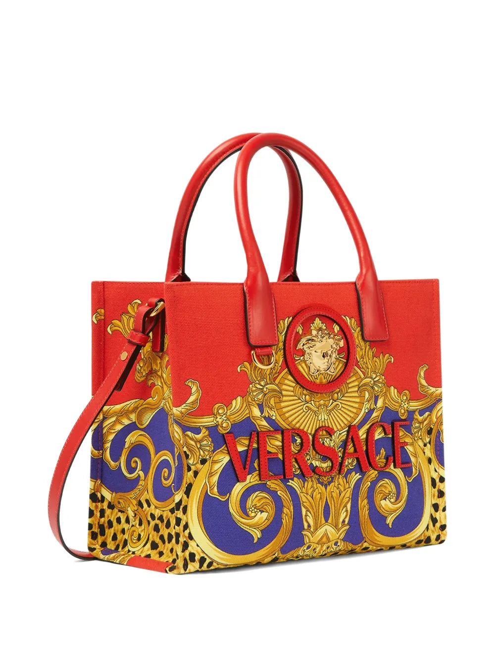 Versace Cheetah Rock & Royalty La Medusa Small Tote Bag