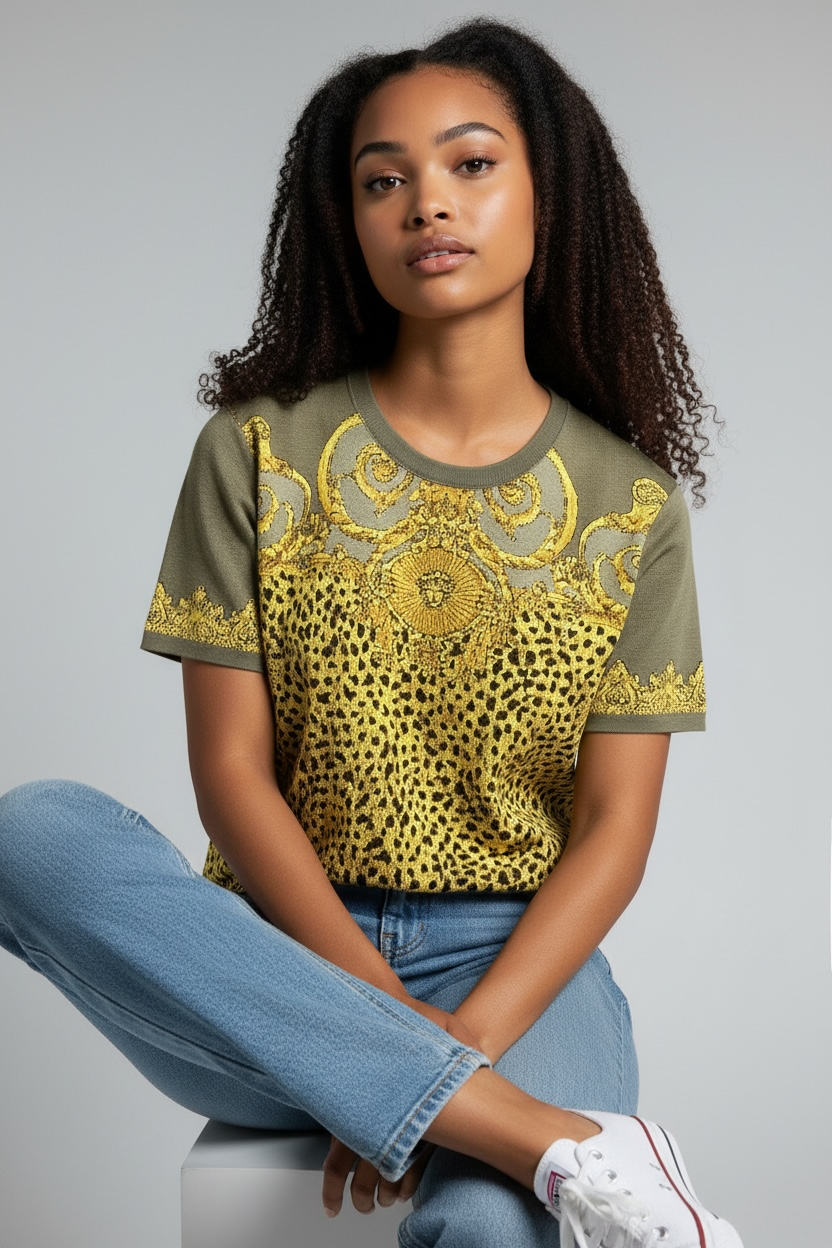 Versace Baroque Cheetah Knit