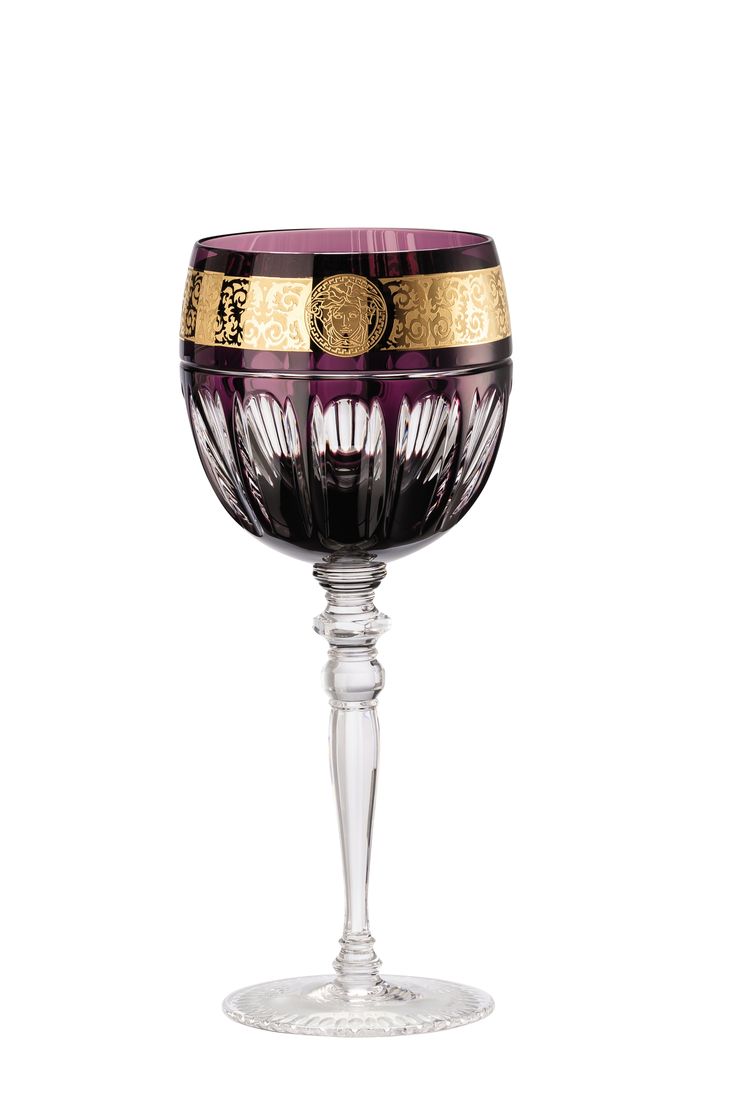 Versace x Rosenthal Gala Prestige Purple Medusa Water Goblet