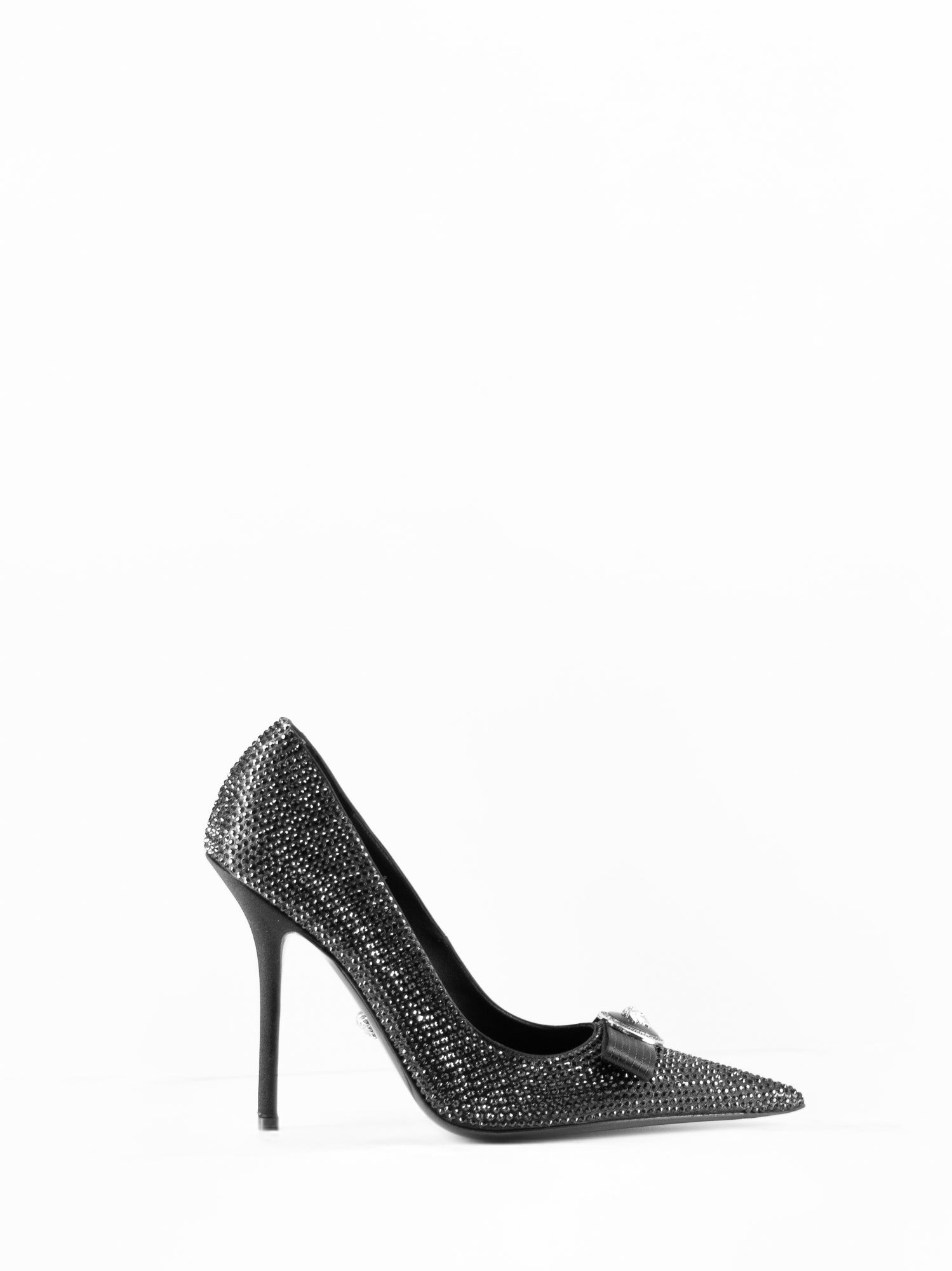 Versace Black Gianni Ribbon Crystal Pumps