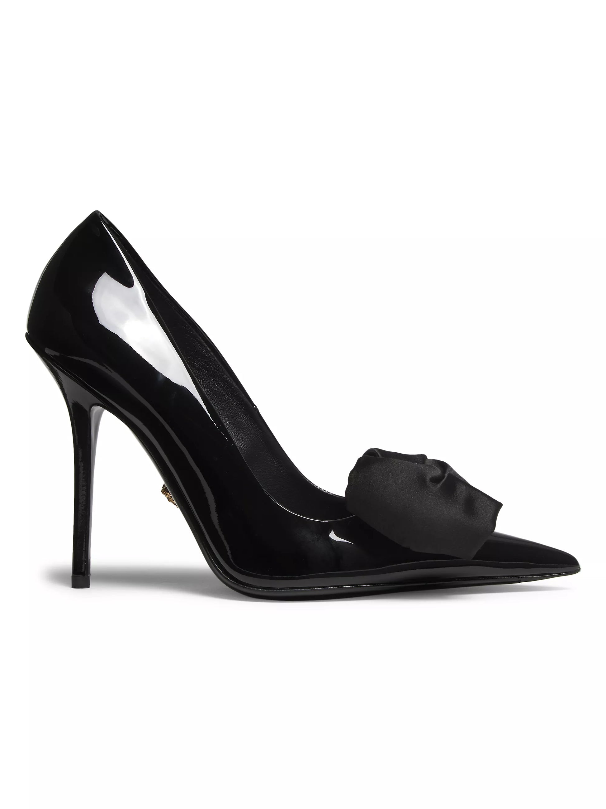 Versace Black Ribbon Patent Pumps