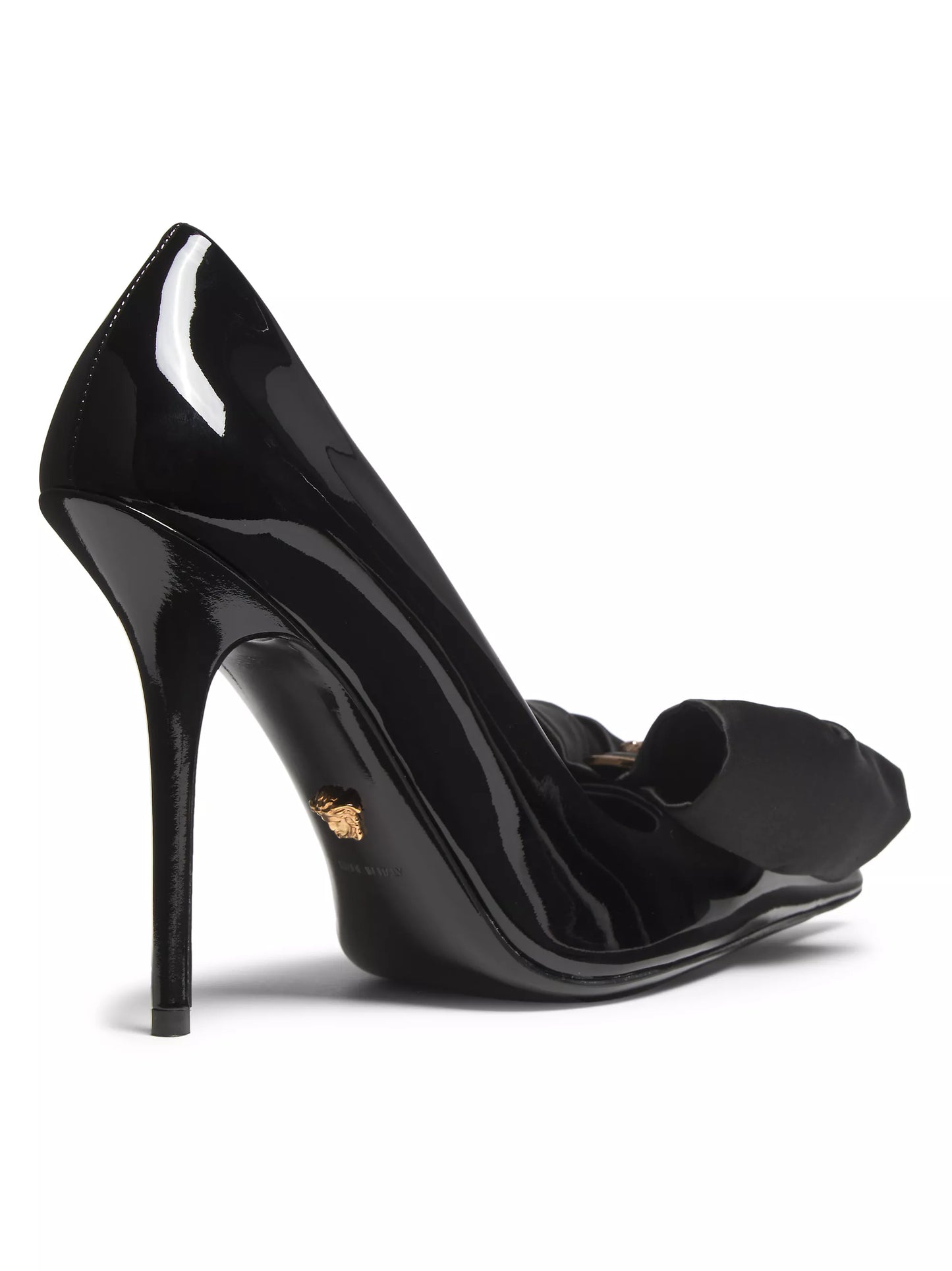 Versace Black Ribbon Patent Pumps