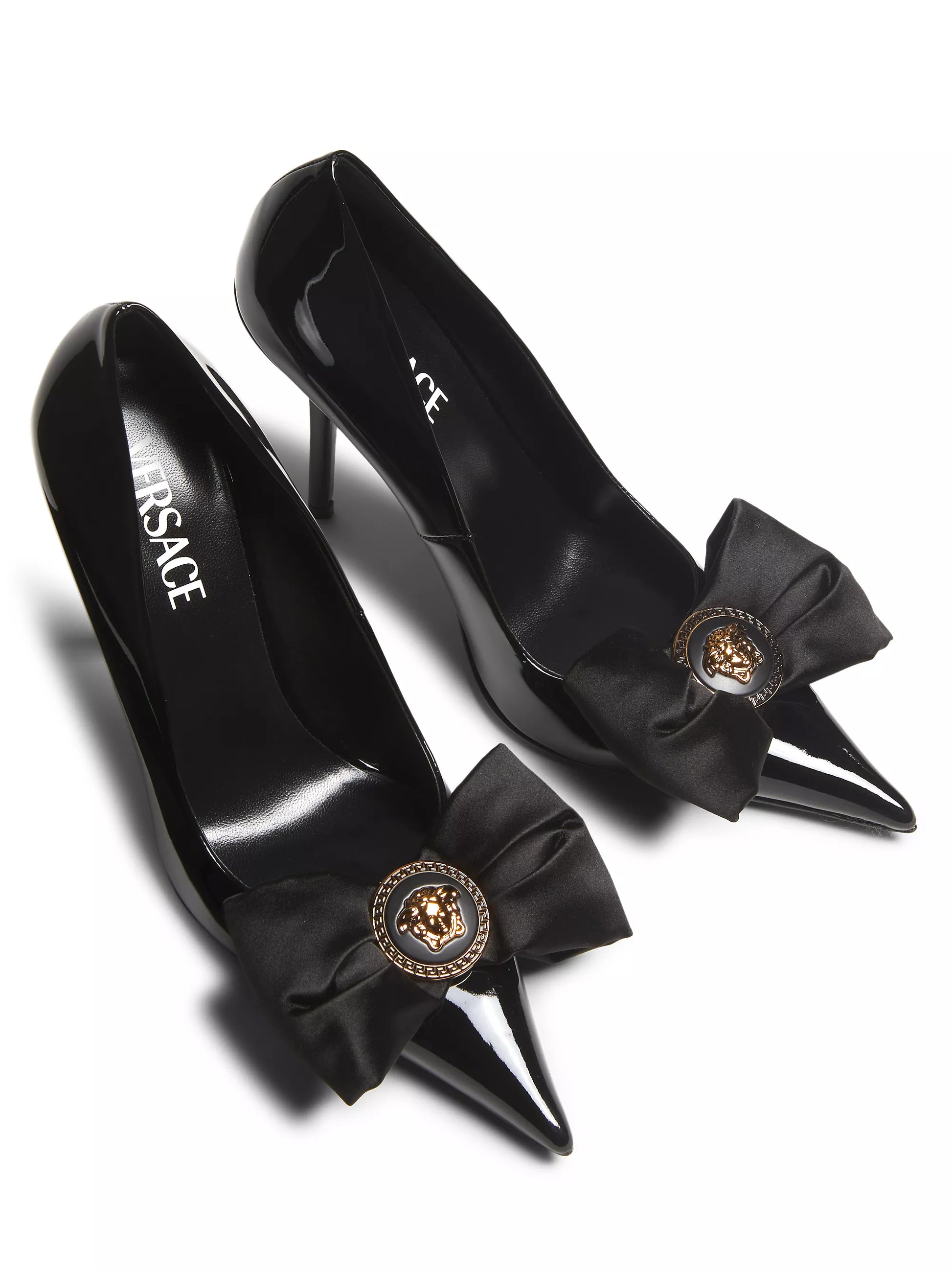 パンプス T.45 Pumps - Versace - Leather - Black Versace Black Ribbon Patent Pumps – David Lawrence