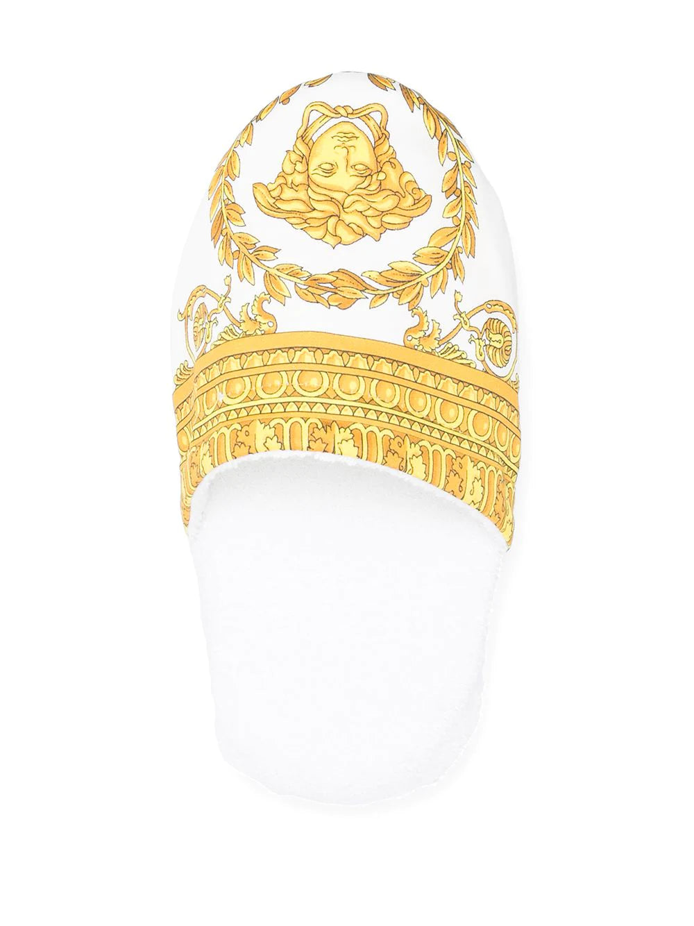 Versace White Medusa Barocco Slippers