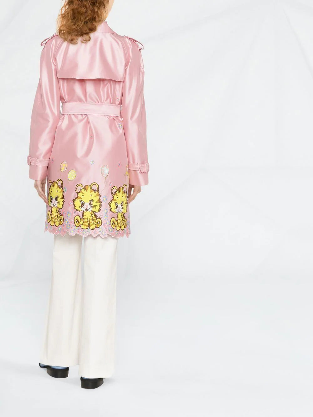 Moschino Kitty Cat Embroidered Trench Coat