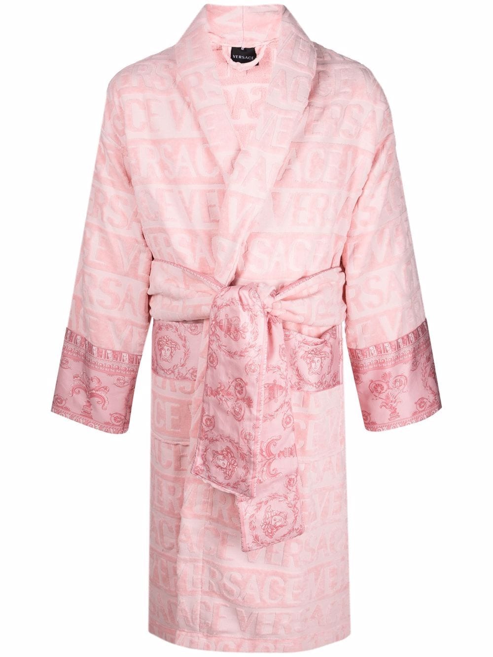 Versace Pink I Love Baroque Trim Bathrobe