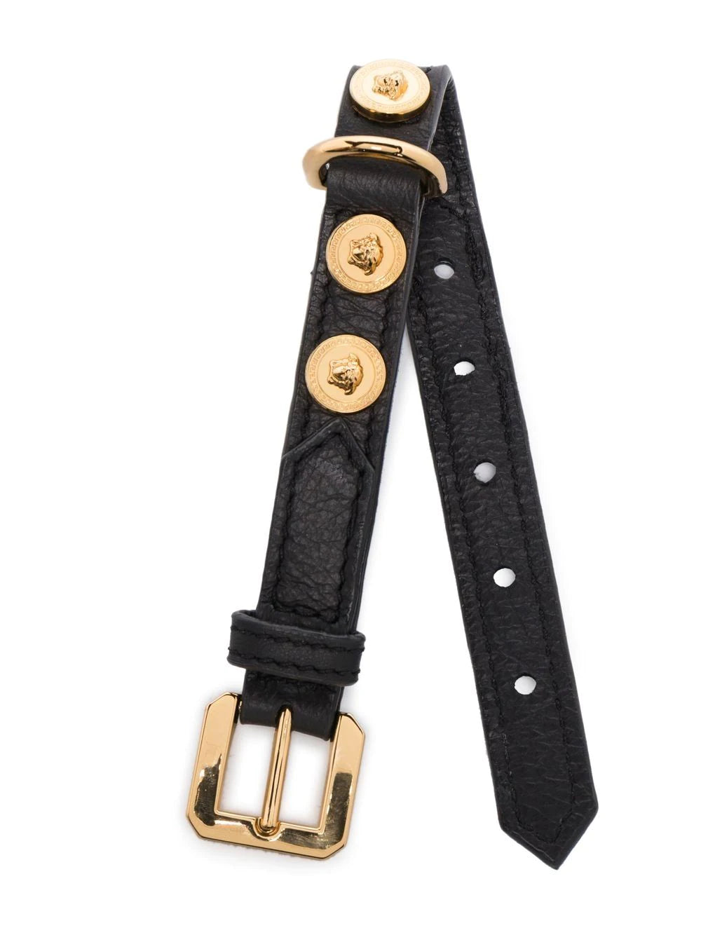 Leather Harness With Medusa Studs Versace