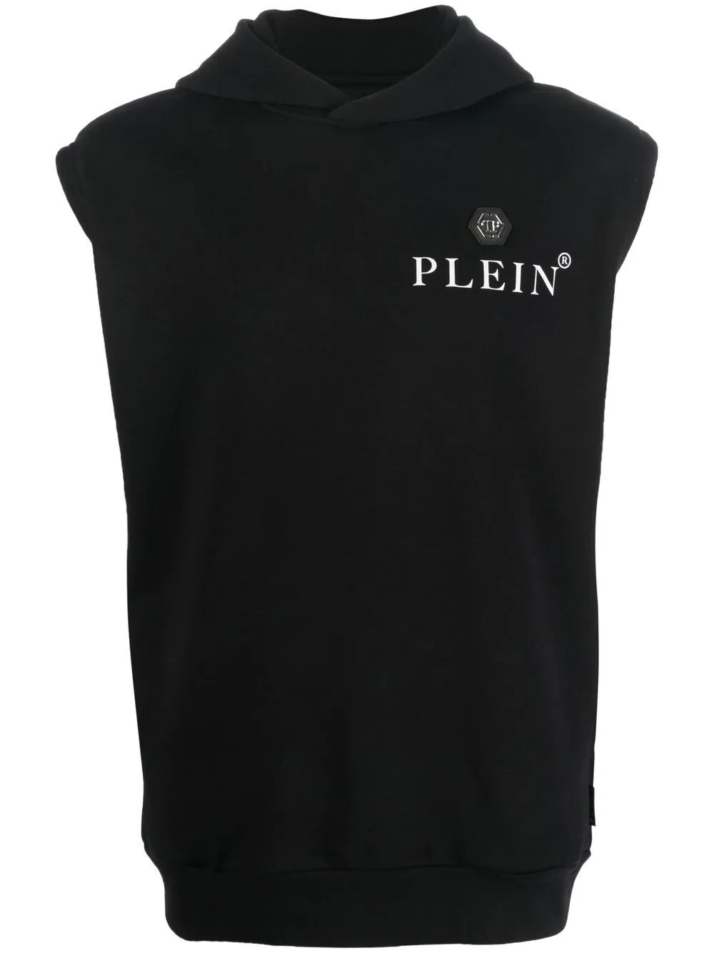 Philipp Plein Black Sleeveless Hoodie