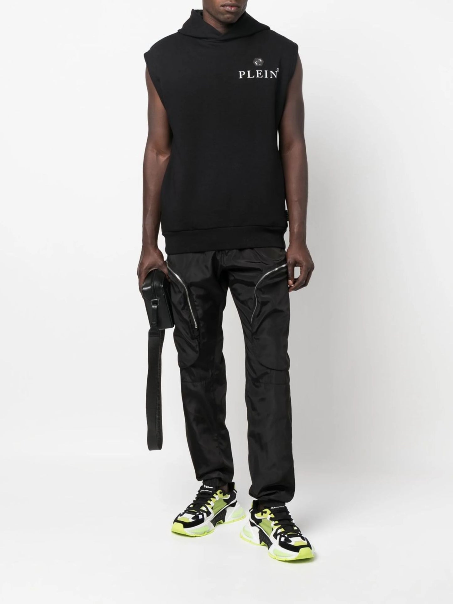 Philipp Plein Black Sleeveless Hoodie