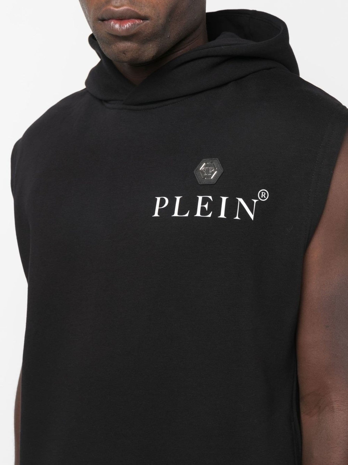 Philipp Plein Black Sleeveless Hoodie