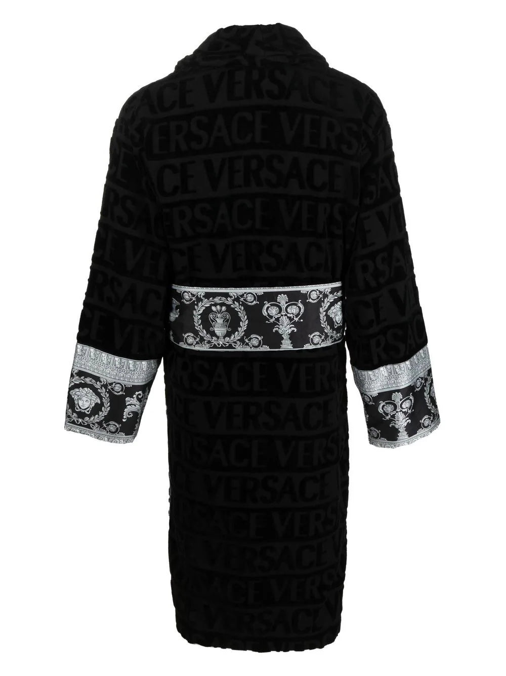 Versace Black w/Silver I ♡ Baroque Trim Bathrobe