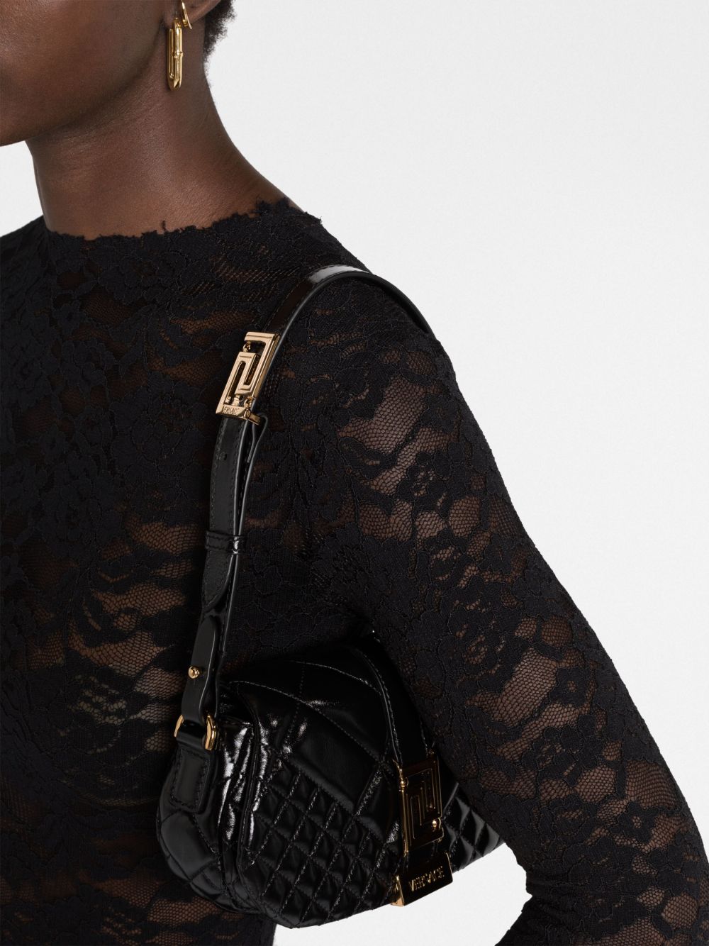 Versace Black Greca Goddess Small Shoulder Bag – David Lawrence
