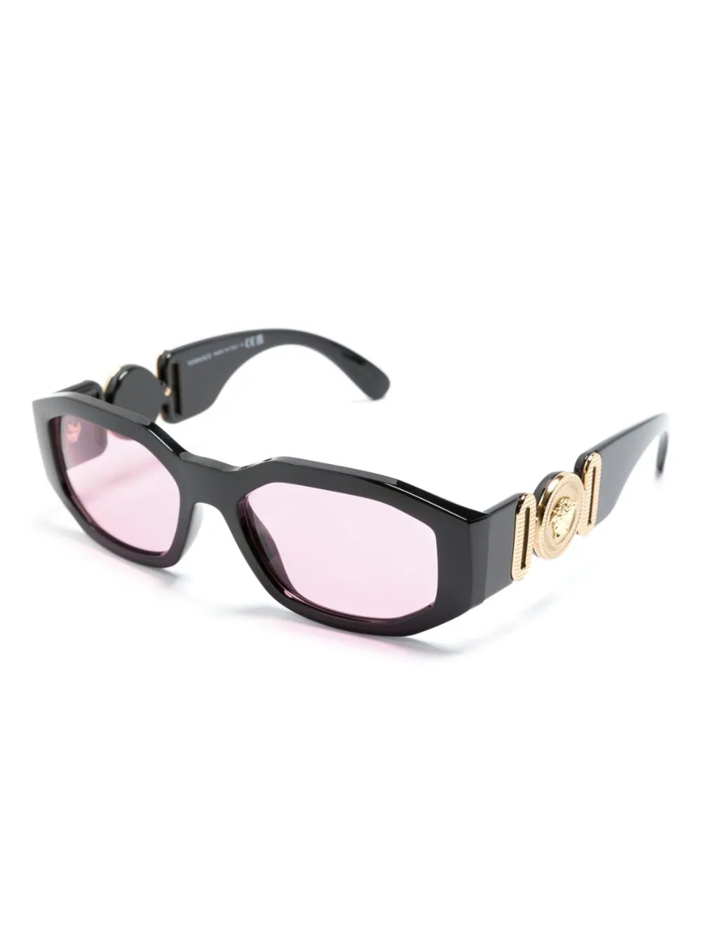 Versace Black Medusa Biggie Sunglasses w/ Pink Lens