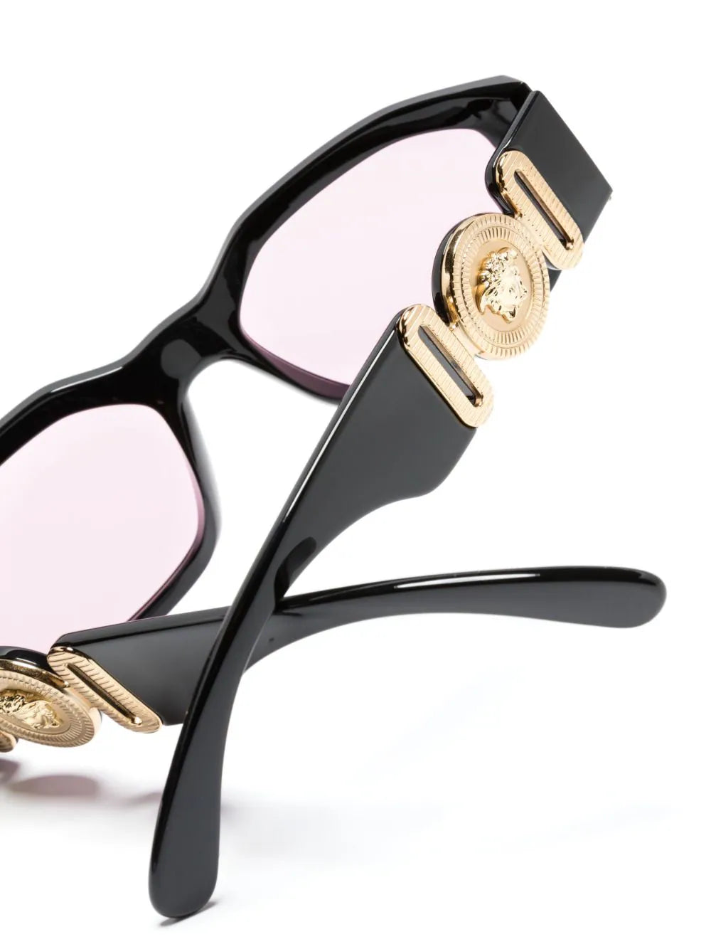 Versace Black Medusa Biggie Sunglasses w/ Pink Lens