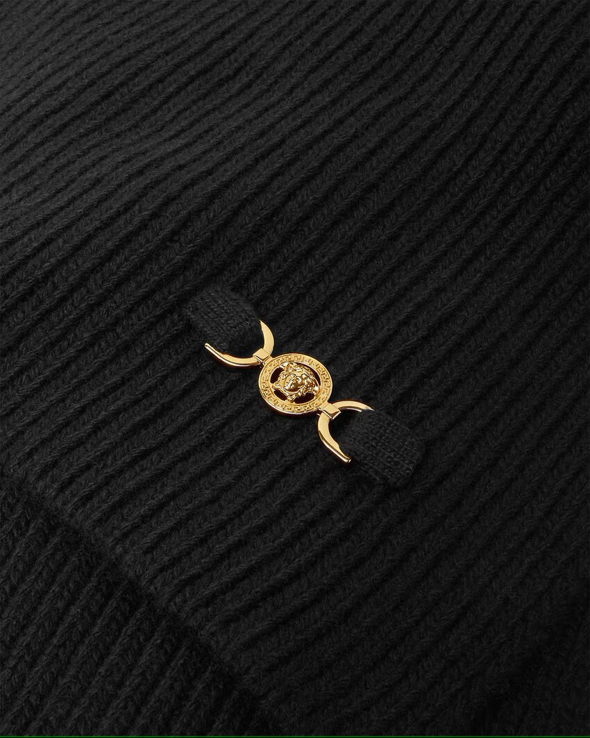 Versace Black Medusa '95 Cashmere Scarf