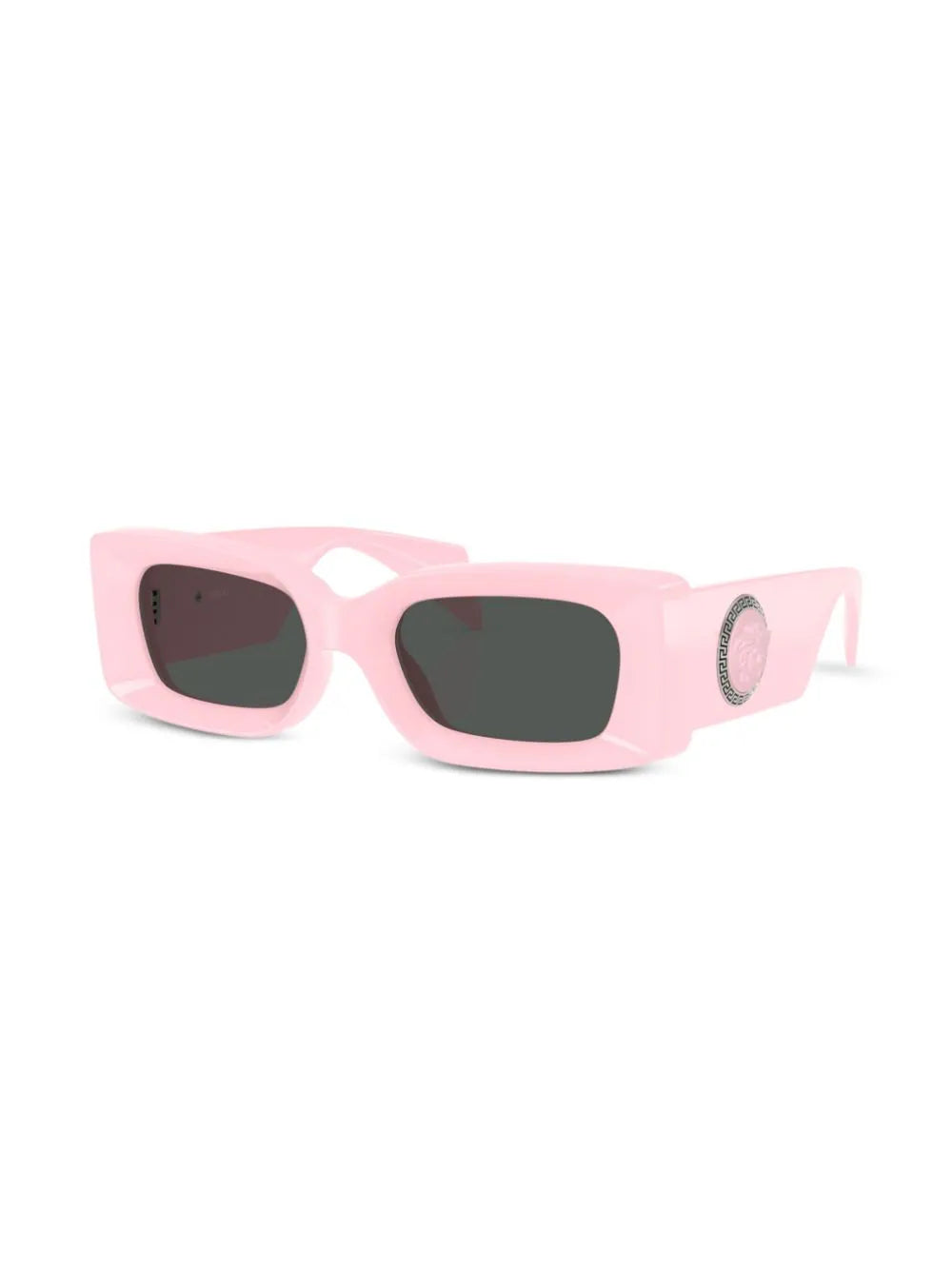 Versace Pink Medusa Plaque Rectangular Sunglasses