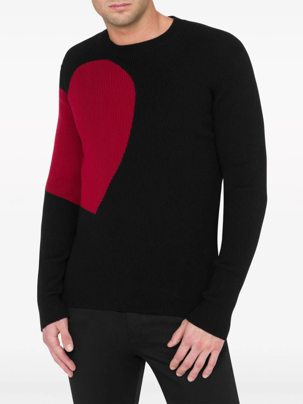 Moschino Black Heart Intarsia Sweater