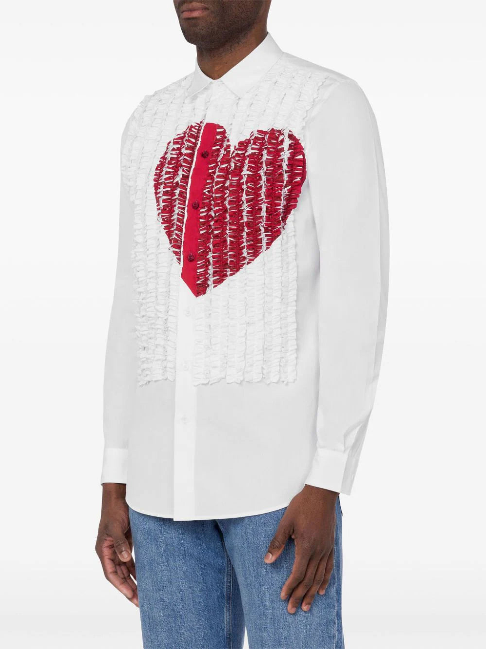 Moschino Ruffled Heart Button Up Shirt