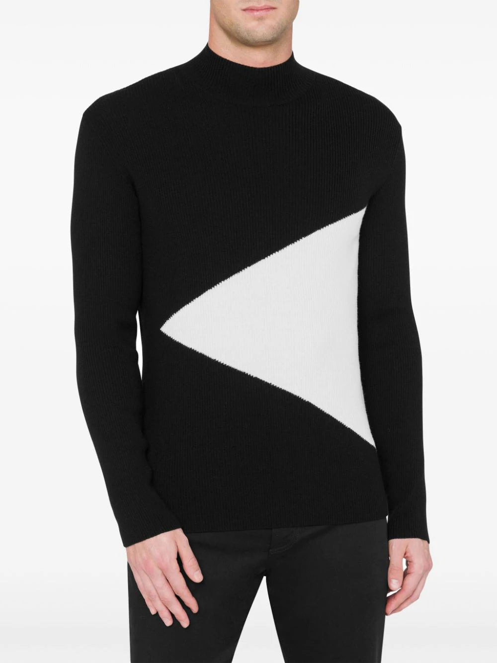 Moschino Black & White Geometric Sweater