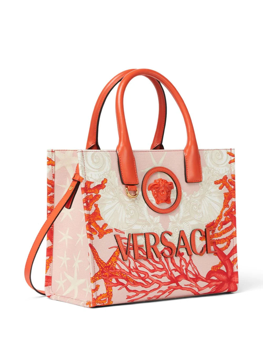 Versace Coral La Medusa Sea Tote Bag