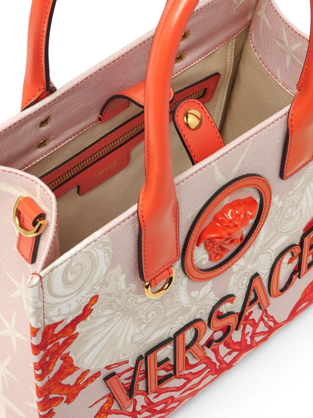 Versace Coral La Medusa Sea Tote Bag