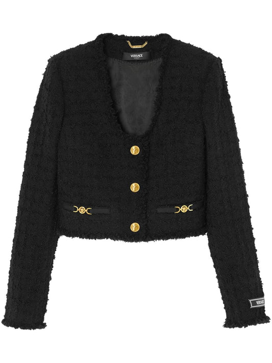 Versace Heritage Tweed Cropped Jacket